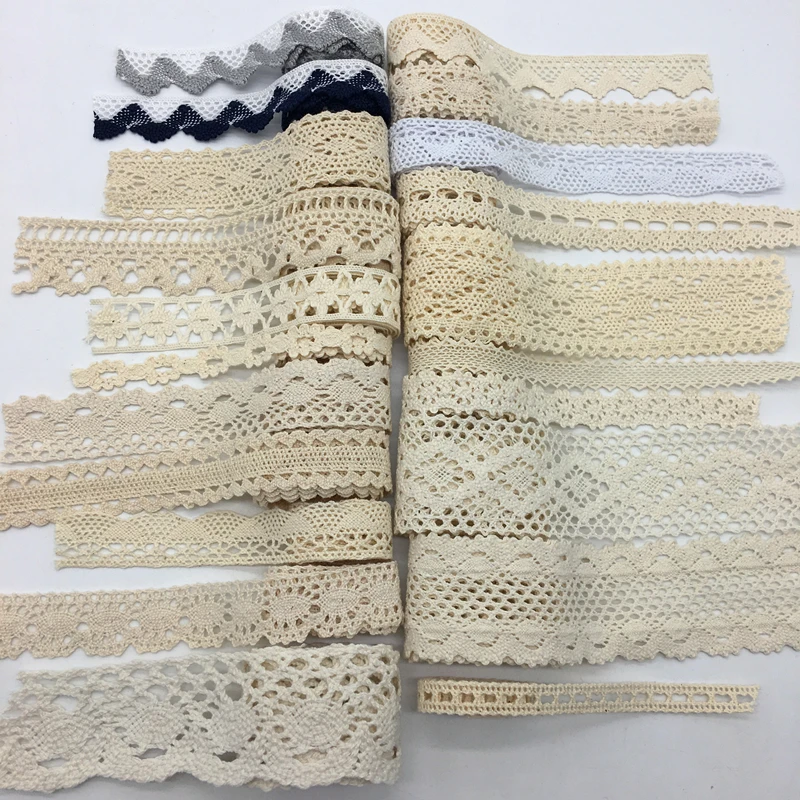 2 Yards/lot Apparel Sewing Fabric Ivory Cream Black Trim Cotton Crocheted Lace Fabric Ribbon Handmade Accessories 2 Yards/lot Apparel Sewing Fabric Ivory Cream Black Trim Cotton Crocheted Lace Fabric Ribbon Handmade Accessories