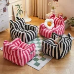 Single Sofa Chair Cartoon Seat Baby Sofa Children Sofa Funny Lazy Bean Bag Environmentally Friendly Thickened Portable Sofa Chai 2