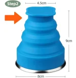 Portable Silicone Folding Water Cup Outdoor Heat Resistant Telescopic Collapsible Foldable Mug With Lid For Travel Camping 200m 4