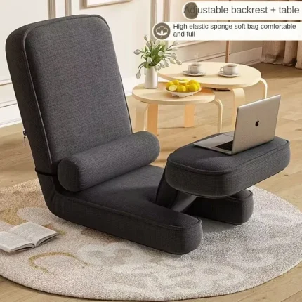 Comfortable Stylish Portable Foldable Chaise Lounge Chair Bed for Dormitory and Bedroom  Vintage Tatami Style Portable Folda