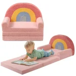 Extra Wide Soft Toddler Couch Fold Out, 2in1 Kids Couch, Convertible Kids Sofa to Lounger, Comfy Toddler Chair, Kid Furniture fo