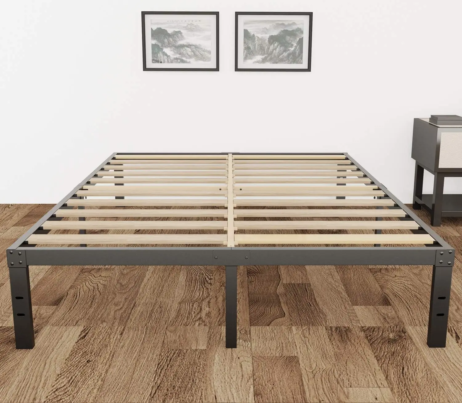 DDPNKL 3500lbs Heavy Duty,14 Inch Steel & Wooden Slat Support Reinforced Platform Bed Frame,Mattress Foundation/Easy Assembly DDPNKL 3500lbs Heavy Duty,14 Inch Steel & Wooden Slat Support Reinforced Platform Bed Frame,Mattress Foundation/Easy Assembly