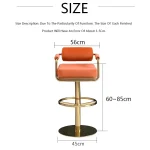 Modern Luxury Bar Stools with Backrest and Gold Base Counter Swivel Bar Stool Custmized Color 6