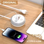 Multi Ports Charger PD 50W USB Type C Mobile Phone Power Adapter For iPhone Xiaomi Huawei Samsung USB Quick Charging Power Strip 5