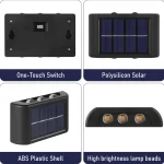 Solar Wall Lamp Outdoor Warm Light Waterproof Up And Down Luminous Lighting Balcony Yard Garden Decoration Lights Exterior Wall 3