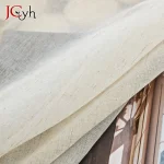 Japan Style Flax Linen Look Tulle Sheer Curtains for Living Room Windows Transparent Voile Curtain for Kitchen Rideaux Customize 4