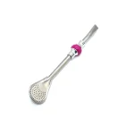 16cm 19cm Stainless Steel 304 Straw Spoon Colored Bead Tea Filter Yerba Mate Bombilla Reusable Coffee Spoons Milk Drinking 3