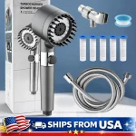 High Pressure Filtered Shower Head with Handheld 3 Spray Modes Anti Clog Nozzles Detachable Hose for Hard Water Bathroom