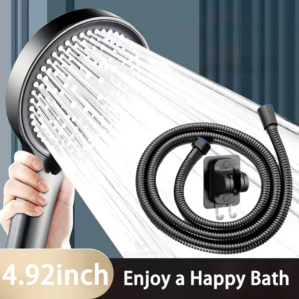 High Pressure Shower Head Set Water Saving Rainfall Spray Handheld 6 Jet Modes Shower Head with Hose Bathroom Accessories High Pressure Shower Head Set Water Saving Rainfall Spray Handheld 6 Jet Modes Shower Head with Hose Bathroom Accessories