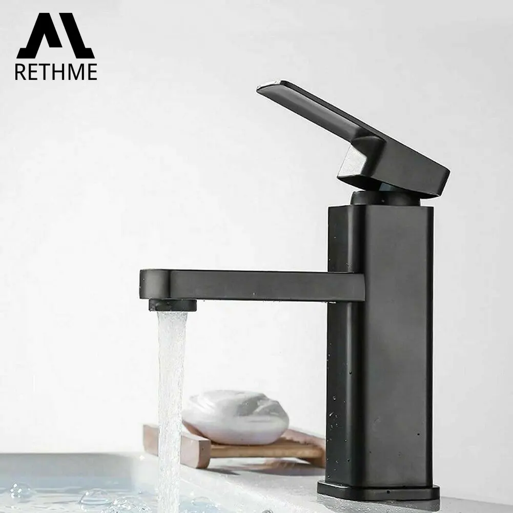 Black/Chrome Bathroom Faucets Hot and Cold Mixer Faucets Vanity Bathroom Kitchen Deck Mounted Bathroom Sink Faucets Black/Chrome Bathroom Faucets Hot and Cold Mixer Faucets Vanity Bathroom Kitchen Deck Mounted Bathroom Sink Faucets