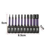 10Pcs Hex Head Wrench Drill Bit With Screwdrivers Bit Holder Set 1/4" Quick Release Shank Magnetic Screwdriver Bit Tools H1.5-H8 5