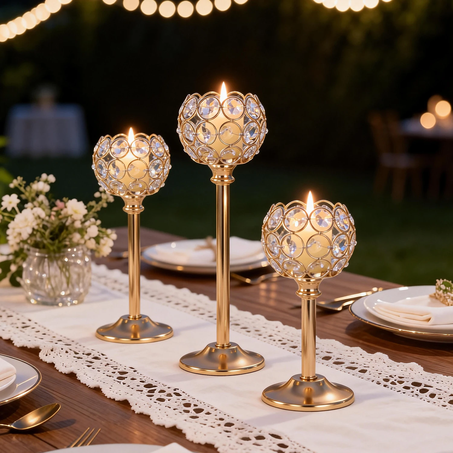 1PC Elegant Gold Silver Metal Glass Candle Holder Tealight Candlestick Christmas Wedding Table Centerpiece Home Decoration 1PC Elegant Gold Silver Metal Glass Candle Holder Tealight Candlestick Christmas Wedding Table Centerpiece Home Decoration