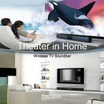 Soundbar Speakers, Bluetooth 5.3, Stereo Soundbar Surround Sound Home Cinema with Remote Control, Support RCA AUX TF-Card 4