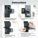 TELESIN 360° Rotation Magnetic Backpack Clip Clamp Mount for GoPro Hero 13 12 11 10 9 8 7 Insta360 DJI Action Camera Accessories 6