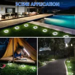 1/4/8Pcs Solar Lights Outdoor 8/20LEDs Disk Underground Lamp Spotlight Buried Solar Light for Home Garden Lawn Yard Decoration 4