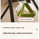 Scandinavian Modern High Bar Stool with Eco-Friendly PP Backrest Geometric Design Durable Plastic Kitchen Chair for Home 5