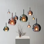 Luxury Glass Bubble Pendant Lights Modern LED Chandelier for Bedroom Living Dining Room Island Bedside Interior Decor Lamps