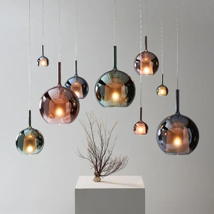 Luxury Glass Bubble Pendant Lights Modern LED Chandelier for Bedroom Living Dining Room Island Bedside Interior Decor Lamps