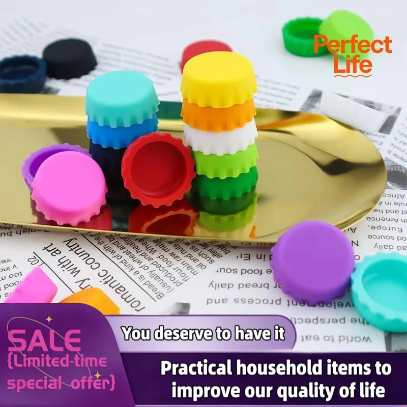 6/12/24Pcs Silicone Beer Bottle Caps Bar Home Brewing Wine Making Barware Cover Bottle Cover Soy Corktail Lid Candy Colors 6/12/24Pcs Silicone Beer Bottle Caps Bar Home Brewing Wine Making Barware Cover Bottle Cover Soy Corktail Lid Candy Colors