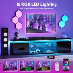100 Inch TV Stand Entertainment Center Dynamic LED Lights High Gloss Storage Cabinets Living Room, Customized 3