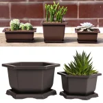 Outdoor Garden Landscape Bonsai Tray Square Rectangular Flowerpots Imitation Purple Clay Succulent Plants Pots 	
Pots for Plants 2