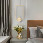 Gold Pendant Light 10W Modern Rectangle Hanging Lamp Adjustable Cord 3.28ft for Dining Room Kitchen, Ceiling Mount Fixture 4