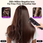 Rechargeable Hair Straightener Brush, Ionic Straightening Comb with 20s Fast Heating, 3 Temp Settings & Auto-Off for Home Salon 3
