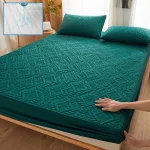 Waterproof Quilted Mattress Protector Breathable Mattress Cover Anti-mite Anti-bacterial Fitted Bed Sheet No Pillowcase 2
