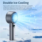 Outdoor Portable Mini Fan Handheld Fan with LED Display Semiconductor Refrigeration 100 Wind Speeds USB Rechargeable Battery Fan 2