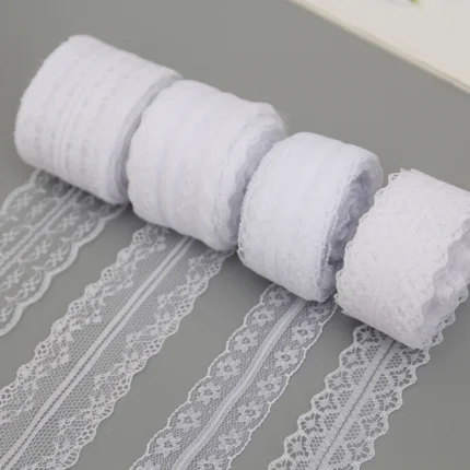 10Meters/Roll 3-4.5cm White Lace Ribbon Home Handmade Crafts Material Hollow Out Floral Lace Tape DIY Apparel Sewing & Fabric
