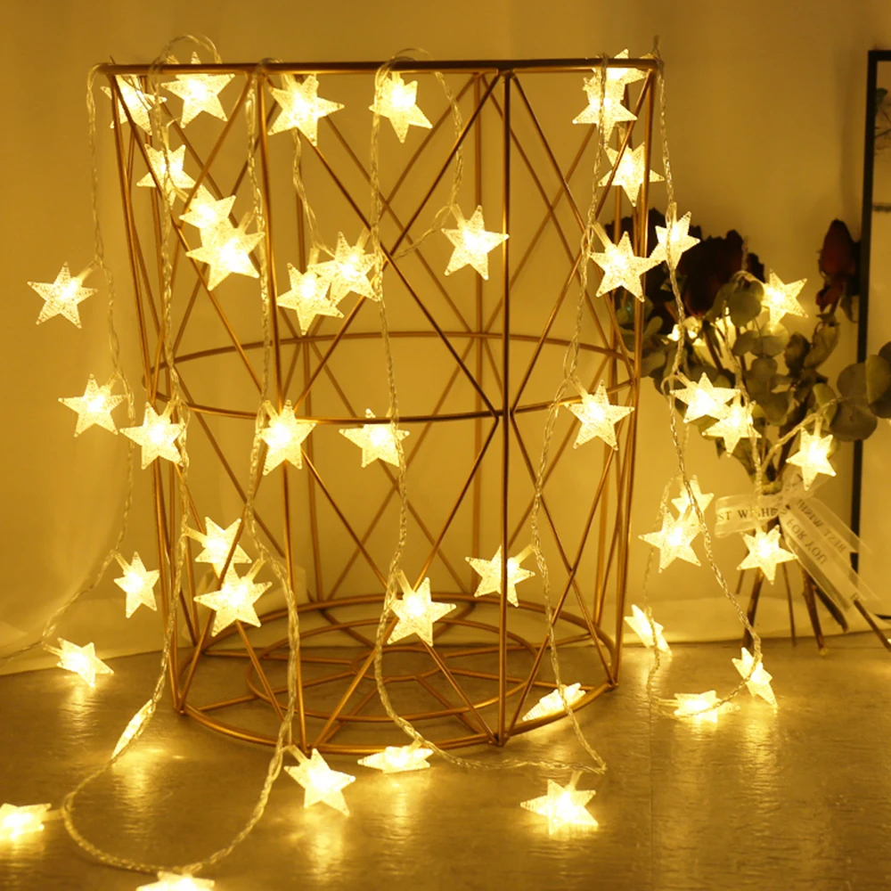 LED Star Fairy Lights Outdoor Chain Lights Garland Bulb String Lights Party Home Wedding Terrace Garden Christmas Decoration LED Star Fairy Lights Outdoor Chain Lights Garland Bulb String Lights Party Home Wedding Terrace Garden Christmas Decoration