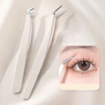 Multifunctional Tweezers Stainless Steel Eyelash Tweezers Grafting False Eyelash Patches False Eyelash Aids Portable Tweezers Be 2