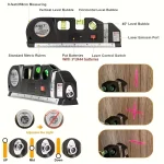 HOMEFISH Easy to Use Laser Level Line Tool Multipurpose Laser Level Kit Standard Cross Line Lase 8 Feet Measure Tape Ruler 4