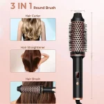 3 In 1 Ionic Hair Curler Straightener Professional Curling Iron Heated Hair Styling Brush Anti-Scald Thermal Brush Curl Wand 6