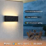20W LED Aluminum IP65 Waterproof Outdoor Wall Light 30cm,Dual-Sided Lighting for Porch/Garden/Garage 110V 2220V 2