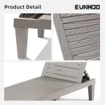 Outdoor Chaise Lounge Set of 2, Adjustable Pool Lounge Chair with 5 Positions Backrest, Waterproof Sun Loungers for, Customized 5
