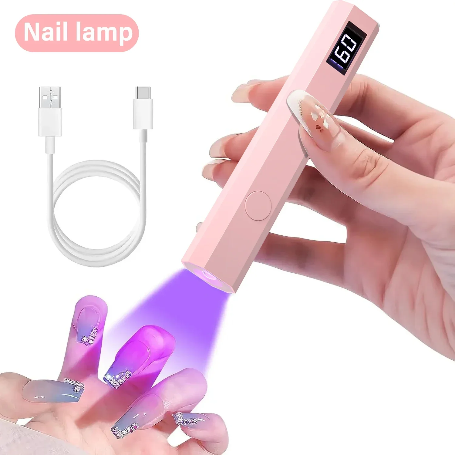 Convenient Handheld Nail Dryer Lamp UV/LED Nail Curing All Gel Polish Nail Art Tool Rechargeabl Nail Lamp Convenient Handheld Nail Dryer Lamp UV/LED Nail Curing All Gel Polish Nail Art Tool Rechargeabl Nail Lamp