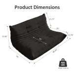 Bean Bag Chair, Oversized Loveseat Fireside Chair for Adults, 2 Seater with Memory Foam Filled, Lazy Sofa Lounge, Customized 2