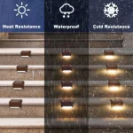 1-24PCS IP65 Waterproof Solar Garden Light Outdoor LED Solar Power Deck Lamps for Railing Stairs Step Fence Yard Patio Pathway 5