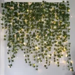 2/5/10M Silk Leaves Fake Creeper Green Leaf Ivy Vine LED String Lights for Home Wedding Hanging Garland Artificial Plants Decor