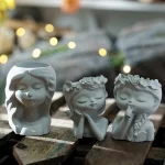 Pretty Girl Flower Pot Cement Silicone Molds Resin Candle Holder Vessel Plaster Concrete Mold for Indoor Planters Creations 2