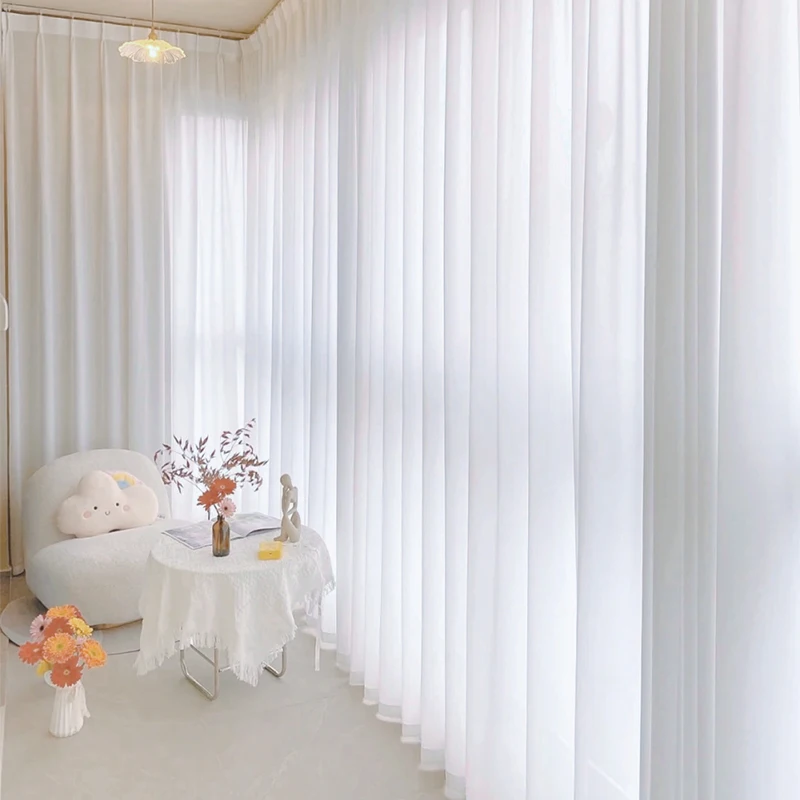 Soft White Voile Sheer Curtains For Living Room Window Solid Color Tulle Curtain For Bedroom Wedding Drapes Home Decor Customize Soft White Voile Sheer Curtains For Living Room Window Solid Color Tulle Curtain For Bedroom Wedding Drapes Home Decor Customize