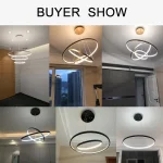 Modern led dining room chandeliers simple ring chandelier living  bedroom Lights home indoor lighting decorative Pendant Lamps 6