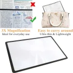 Full Page Large Sheet Magnifier Magnifying Glass Reading Aid Glass Page Magnifying Lens Reading Magnifier 180x120mm 3