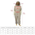 1Set Professional Ventilated Full Body Beekeeping Bee Keeping Suit With Gloves 4