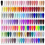 MEET ACROSS 6PCS/SET Macaron Series Gel Nail Polish Set Glitter Semi Permanent UV Nail Kit Base Matte Top Coat Nail Art Manicure 6