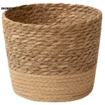 Natural seaweed woven flowerpot Vintage Style Flower Basket Large Capacity Straw Woven Planter for Family Friend Neighbor Gift 5