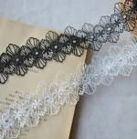 1 Yard Handmade Fabric Lace Trim Patchwork Material Black White Lace Ribbon DIY Garment Sewing Accessories 5