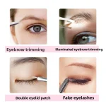 1pcs Hot Sales Portable Stainless Steel Button Cell Smart Design Eyebrow Hair Remove Tweezer with LED Light Makeup Tool 6