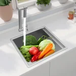 304 Stainless Steel Sink, Bar Sink, Stainless Steel Kitchen Sink with Cover Plate Used in Homes, Restaurants, Laundry Rooms 2
